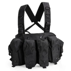 Field Equipment Tactical Vest Chest Rig Molle Magazine Carrier Pouch Outdoor Durable Sports Training Hunting Vest Lightweight Tactical Carry Chest Rig Multifunctional Tactical Chest Hanging Vest with Pouch