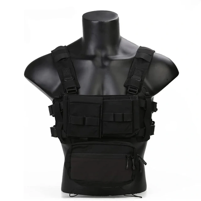 Customized Outdoor Molle System Tactical Chest Rig High Quality Hunting Tactical Vest Gear Chest Rig for Hunting Tactical Equipment Vest Lightweight Tactical Chest Rig Hunting Vest Tactics Molle Chest Rig with Mag Pouch