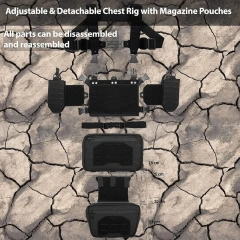 Tactical Gear Chest Rig Adjustable Detachable Tactical Modular Vest with Mag Pouch Tactical Micro Chest Rigs Outdoor Camouflage Tactical Vest Good Quality Tactical Training Vest Tactical Chest Rig with Magazine Pouch