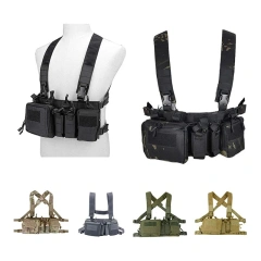 Hot Sale Tactical Chest Rig for Outdoor Tactical Camouflage Chest Rig Heavy Duty Molle Tactical Chest Rig Vest Lightweight Tactical Gear Vest Protective Tactical Chest Rig Tactical Chest Rig With Mag Pouch MOLLE Hunting Vest