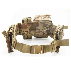 Adjustable Outdoor Quick-release Buckle Outdoor Waist Wrap Camouflage Tactical Belt Set Multi-functional Belts Accessory Bag  Wear-resistant Lightweight Reversible Ratchet Belt Nylon Web Tactical Work Belt with Automatic Slide Buckle
