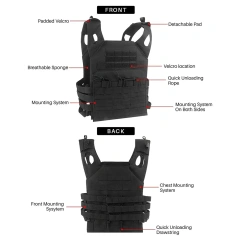 Wholesale Outdoors Training Vest Adjustable Training Chest Vest Breathable Protector Tactical Vest  Training Vest Chest Rig Cummerbund Quick Disconnect Buckles and Modular Vest