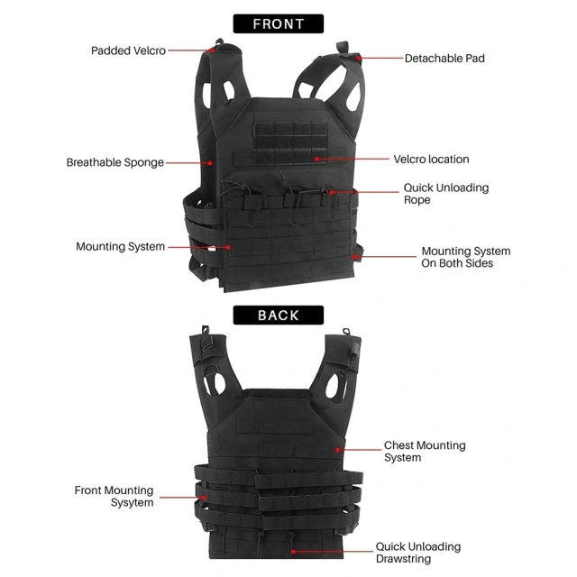 Wholesale Outdoors Training Vest Adjustable Training Chest Vest Breathable Protector Tactical Vest  Training Vest Chest Rig Cummerbund Quick Disconnect Buckles and Modular Vest