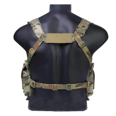 Camouflage Tactical Vest Rig with Magazine Pouch Tactical Vest Chest Rig Tactical Chest Training Vest for Hunting Tactical Accessories Chest Rig CAMO Micro Chest Rig with Magazine Pouches Camo Harness Tactical Vest