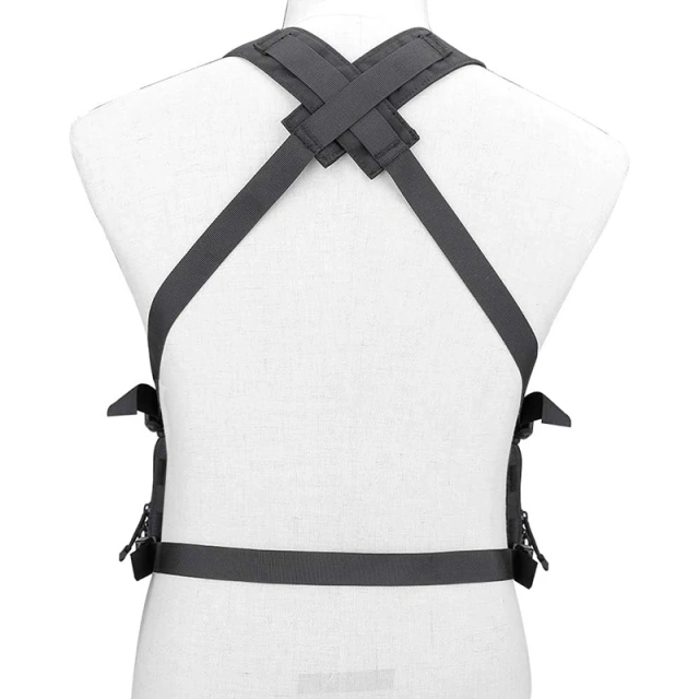 Customized High Quality Tactical Chest Vest Rig Tactical Vest with Multi-pockets Outdoor Training Hunting Vest Tactical Chest Rig Vest Adjustable X Harness Hunting Vest with Mag Pouches for Training Tactical Chest Bag Rig