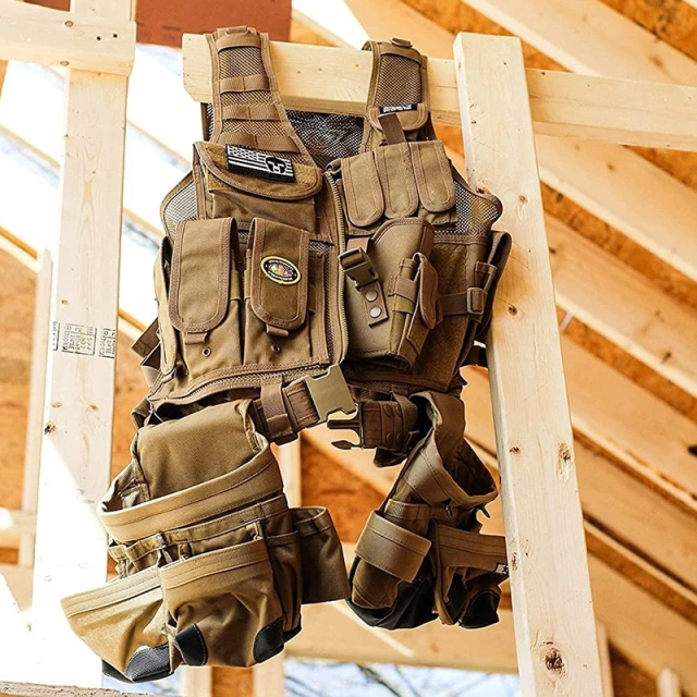 Wholesale Breathable Training Vest Tool Belt with Medium Pouches Weight Dispersal Work Outdoor Hiking  Wear-resistant Training Vest Heavy Version Quick Release Training Vest  high-quality Breathable Training Weight Vest high-quality durable multifunc