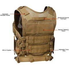 Customized Thickened Breathable Tactical Vest for Assault Outdoors Field Training Vest High Quality Tactical Equipment Vest  Training Weight Vest Fully Adjustable Wear-resistant Lightweight stab-proof Sports Training vest