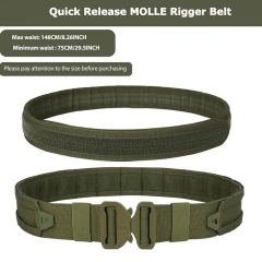 High Duty Multi-functional Tactical Belt Quick Release Rigger Belt Mountaineering Quick-release Buckle Heavy Duty Belts  Wear-resistant Durable Adjustable Sports Training Duty Belt Wear-resistant Utility Stiffened Web Tactical Belts