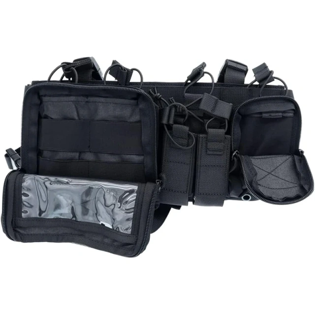 Customized High Quality Tactical Chest Vest Rig Tactical Vest with Multi-pockets Outdoor Training Hunting Vest Tactical Chest Rig Vest Adjustable X Harness Hunting Vest with Mag Pouches for Training Tactical Chest Bag Rig