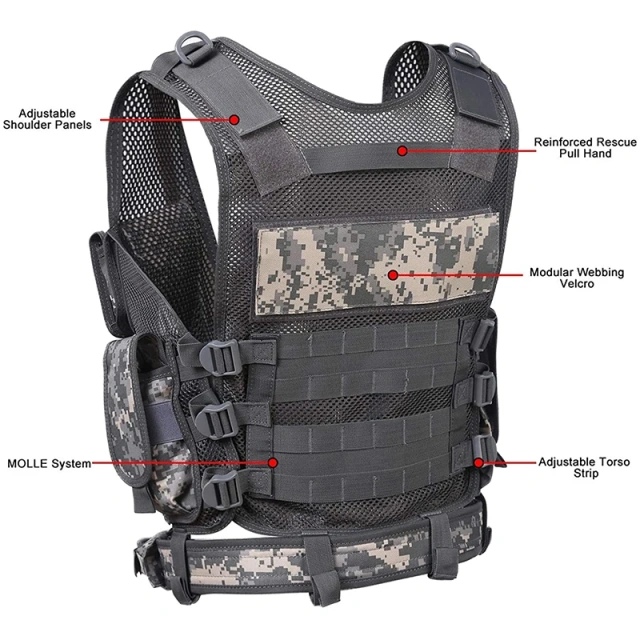 Multifunctional Assault Vest for Outdoors High Quality Breathable Waterproof Training Vest Lightweight Field Tactical Vest  Training Vest Assault outdoors security Training vest Fully Adjustable Lightweight Sports Training vest