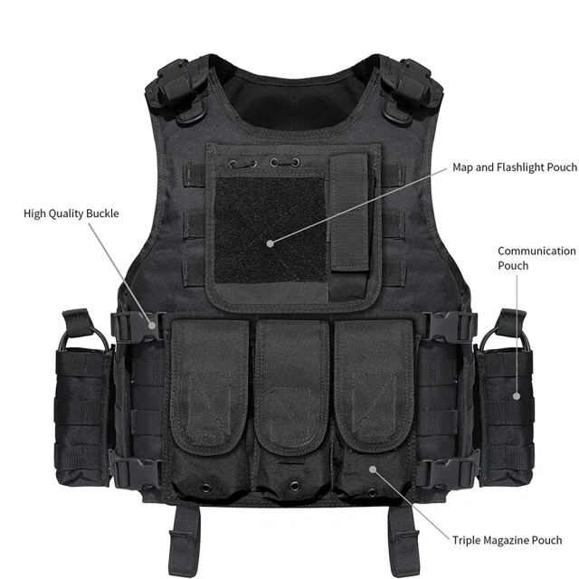 Hot Selling Fashion Waterproof Tactical Vest Adjustable Assault Training Vest for Outdoors Breathable Tactical Vest high-quality durable Training Vest Polyester Oxford Hunting Fishing Cross Draw Vest Training