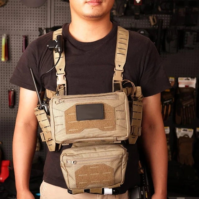 Tactical Chest Rig Multifunctional Adjustable Tactical Vest with Mag Pouches Outdoor Camouflage Chest Rig Tactical Micro Chest Rig with Magazine Holder Tactics Security Vest Outdoor Tactics Chest Rig