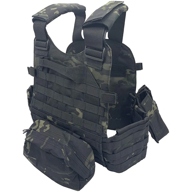 Men's Breathable Protective Training Vest Outdoor Lightweight Assault Vest Adjustable Multifunctional Tactical Vest Training Vest outdoors Breathable Paintball Vest Outdoor Equipment for Men