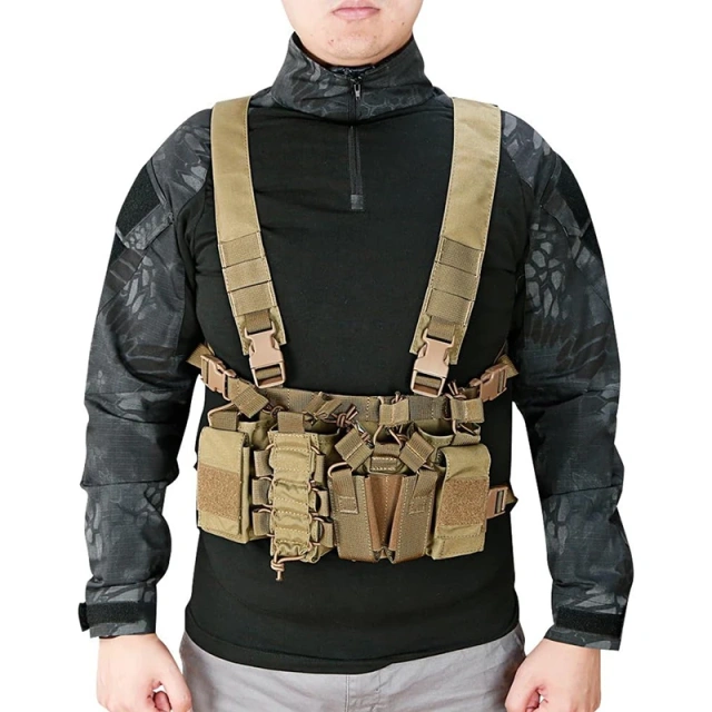 Outdoor Tactical Gear Vest With Magazine Pouch Molle Tactical Training Chest Rig Vest Heavy Duty Tactical Vest Chest Rig Customized Tactical Gear Vest Pouch Outdoor Tactical Molle Rig Vest Good Quality Tactical Training Chest Rig