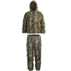 Outdoor Woodland and Halloween 3D Leafy Camo Men Camouflage Suits Hunting Ghillie Suits Lightweight Gear Hunting Clothes Comfortable Ghillie Suits Outdoor Camouflage Suit Hunting Camouflage Outdoor Jungle Games and Halloween Practical Ghillie Suit