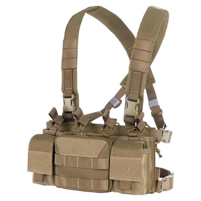 Factory Direct Sales Utility Tactical Vest Chest Rig Tactical MOLLE Chest Rigs with Pouch Tactical Vest for Hunting Training Chest Rig Tactical Molle Chest Rig Adjustable Detachable Training Modular Vest with Mag Pouch Training Micro Chest Rigs