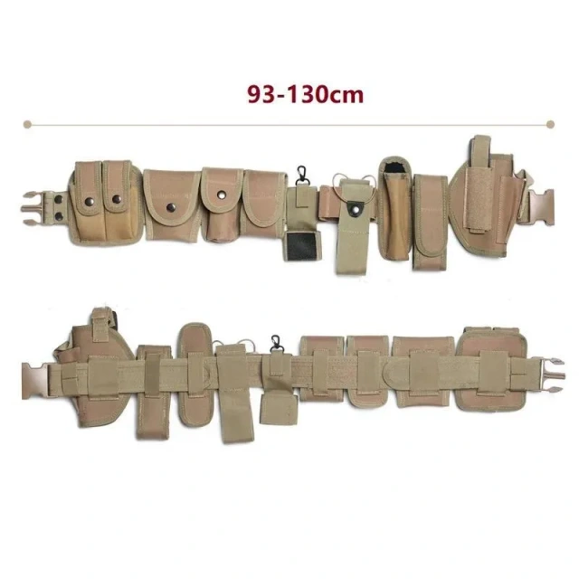 Outdoor Tactical Flashlight Pouch Wear-resistant Sets Multifunctional Utility Kit Belt Hiking Duty Belt Security Duty Belts   Wear-resistant Sports Tactical Belt Webbing Riggers Heavy Duty Quick Release Metal Buckle sports Belt