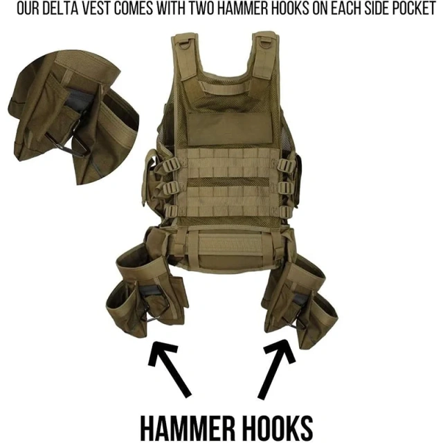 Wholesale Breathable Training Vest Tool Belt with Medium Pouches Weight Dispersal Work Outdoor Hiking  Wear-resistant Training Vest Heavy Version Quick Release Training Vest  high-quality Breathable Training Weight Vest high-quality durable multifunc