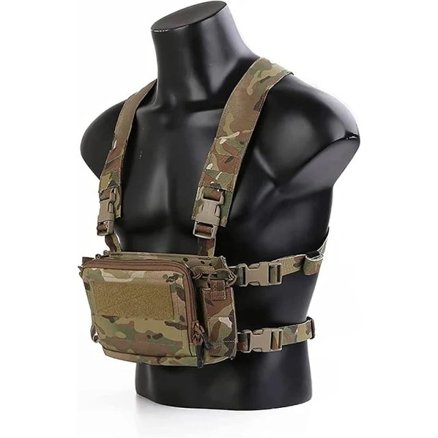 Outdoor Tactical Micro Chest Vest Heavy Duty Tactical Backpack Vest for Hunting Multi-functional Tactical Chest Rig Wholesale Tactical Quick Release Chest Rig Vest High Quality Tactical Mole Vest Chest Rig Tactical Hunting Vest Bag