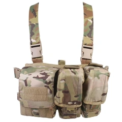 Tactical Equipment Chest Rigs Multi-pockets Tactical Pouch Chest Rig Outdoor Nylon Tactical Chest Harness Vest military Tactical Chest Pack Tactical Molle Chest Rig with Multi-Pockets Mag Pouch Training Tactical Vest