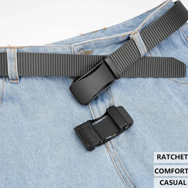 Wear-resistant Lightweight Nylon Ratchet Belt Men Tactical Stretch Hiking Hunting Pants Web Golf Belt  Fashionable Outdoor Camping and Everyday Use Hunting Multifunctional Tactical Belt Training Equipment tactic Waist Belt