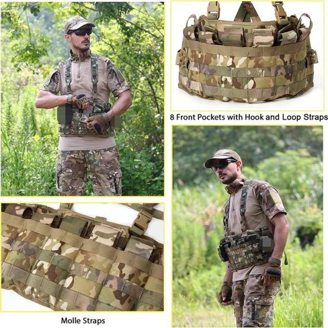 Top Selling Tactical Gear Training Chest Rig High Quality Tactical Rig for Chest Training Vest with Straps Wholesale Tactical Chest Rig with Multi-Pockets High Quality Tactical MOLLE Vest Tactical Micro Chest Rig