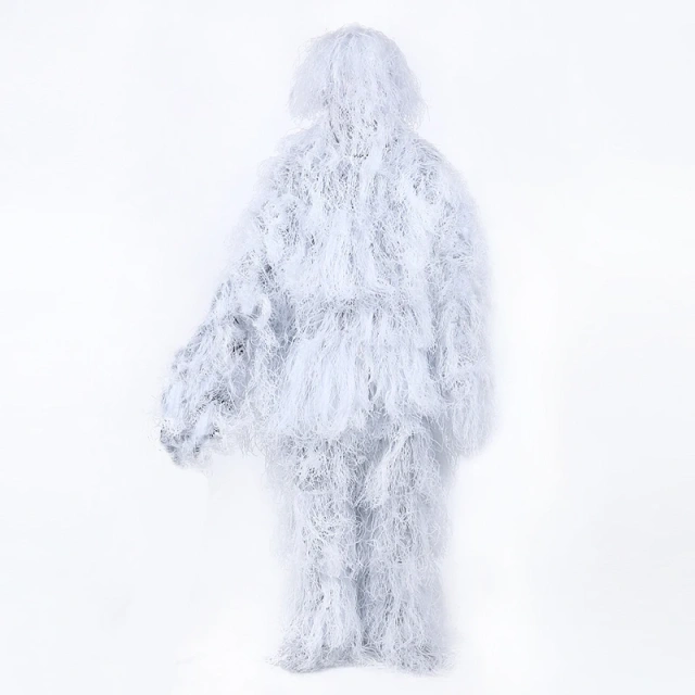 The Factory Wholesales Various Types Outdoor Ghillie Suit Snow Camouflage Clothing 3D Universal Camouflage Suits Hot Sale Kids 3D Camouflage Hunting Forest Woodland Ghillie Suit Camouflage Hunting Apparel