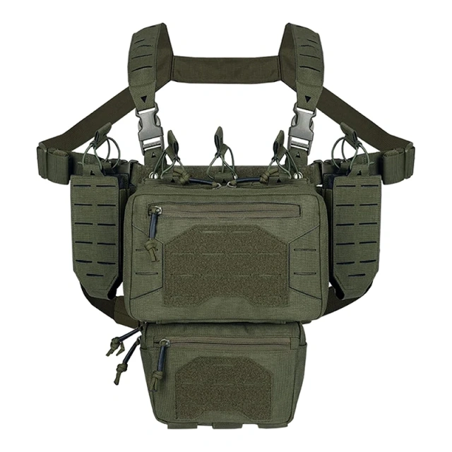 Outdoor Tactical Chest Mini Rig Multifunctional Training Vest with Mag Pouches Adjustable Tactical Vest Chest Rig Tactical Gear Chest Rig Bags Heavy Duty Tactical Micro Chest Rig with Mag Pouch Lightweight Camo Tactical Vest