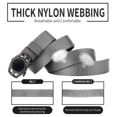 Lightweight Sports Training Wear-resistant Ratchet Belt Adjustable Men Nylon Web Golf Belt Casual Work Tactical Belts  Durable Men's Sports Hiking Nylon Web Work Hiking Riggers Tactical Belt with Heavy Duty Quick Release Buckle Belt