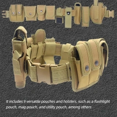 Outdoor Training Duty Belt Versatile Tactical Security Modular Equipment System Molded Duty Belts with Pouches System Holster  Hot selling Breathable Wear-resistant Lightweight Men Tactical Work Durable Belts Men Nylon Web Tactical Belt