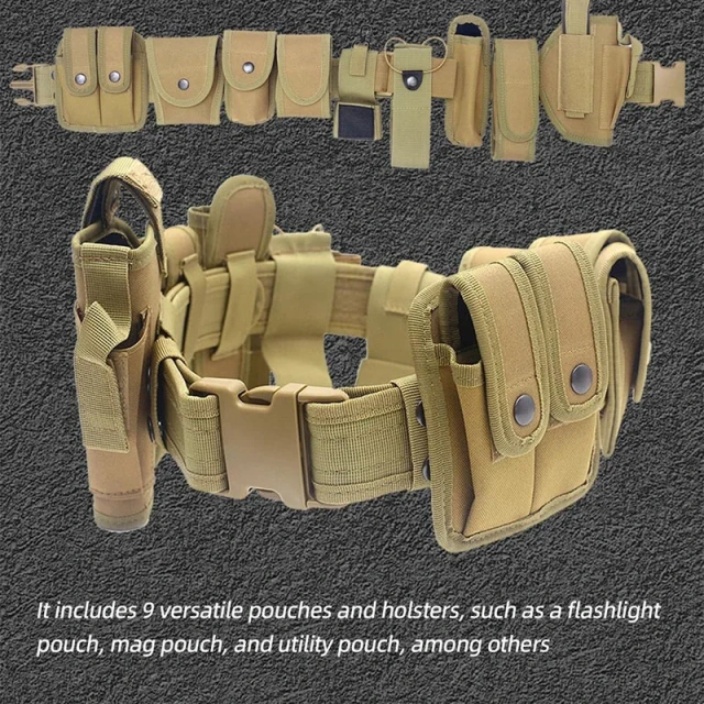 Outdoor Training Duty Belt Versatile Tactical Security Modular Equipment System Molded Duty Belts with Pouches System Holster  Hot selling Breathable Wear-resistant Lightweight Men Tactical Work Durable Belts Men Nylon Web Tactical Belt