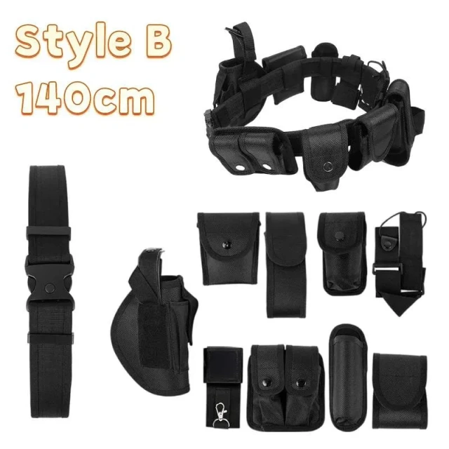 Premium Lightweight Multifunctional Training Tactical Security Duty Belts Flashlight Pouch Sets Utility Kit Belt Duty Belts  Wear-resistant Durable Hiking Hunting Pants Tactical Belt Stretch Nylon Web Quick Release Work Tactical Belt