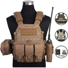 Professional Paintball Training Vest with Radio Pouch Triple Mag Pouch and Dump Pouch  Training Vest for Men Outdoor Training Vest Adjustable Lightweight Breathable 600D Polyester Training Modular Vest Breathable Assault Training Vest Wear-resistant secu