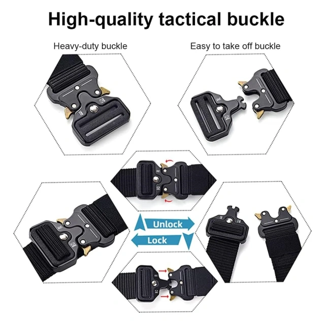 Training Durable Tactical Quick Release Metal Buckle Belt Wear-resistant Heavy Duty Nylon Riggers Belts  High Duty High Material comfortable Tactical Belt Tactical Duty Belts breathable mesh Utility Belt with Accessories Pouches