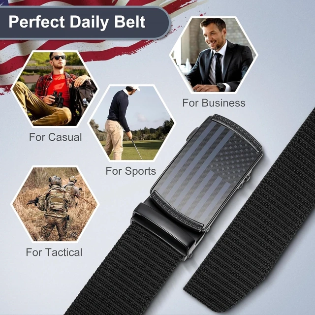 High Quality Men Ratchet Sports Training Belt Tactical Nylon with Automatic Slide Buckle Casual Golf Belt  Premium Multifunctional Pockets Pouches Gear Hunting Waist Security Tactical Belt high density Material Padded Patrol Belts