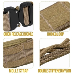 Adjustable Training Quick Release Belts with Inner Belt and Anti-Slip Pad Heavy Duty Sports Tactical Belt  High quality High Material comfortable Tactical Belt breathable Tactical Duty Belts Utility Belt with Accessories Pouches