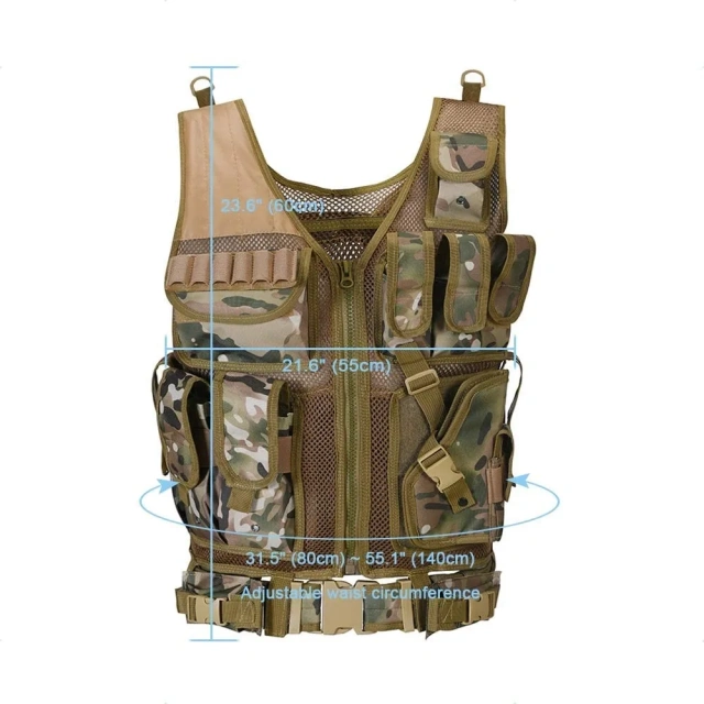 Outdoor Training Vest Ultra-Light Breathable Vest Adjustable for Adults with Games or Training  Breathable Training Vest Tool Belt with Medium Pouches Weight Dispersal Work Vest