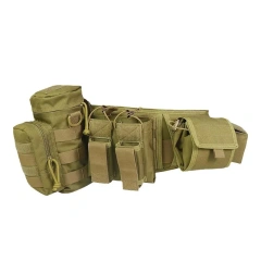 Adjustable Multi Functional Field Training Waist Belt with Nylon Soft Cushion Load-bearing Waist Belt  High Duty Outdoor Multifunctional Tactical Utility Duty Tactical Gear Kit for Outdoor Camping and Everyday Use Tactical Belt