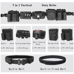 Multi-functional Sport Enthusiasts Outdoor Nylon Tactical Waist Utility Duty Belt with Quick Detach Metal Buckle  Breathable Tactical Training Men Nylon Hiking Golf Work Ratcheting Casual Belt Jeans Web Adjustable Belt