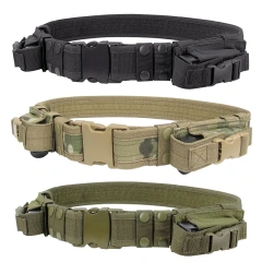 Hot Selling Multifunctional Wear-resistant Outdoor Belt with Duty Training Function and Protective Waist Belt  Wholesale High Quality multifunctional Tactical Belt with Quick Release Accessory Pouches Premium Wholesale Duty Belt for Men