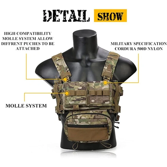 Durable Wholesale Tactical Equipment Vest High Quality Training Vest for Outdoors Breathable Thickened Tactical Hunting Vest Children Training Vest Nylon Shooting Hunting Clothes Assault Training Protective Vest