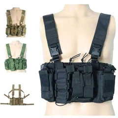 Hot Selling Tactical Equipment Vest Rig Pack Carrier Vest Hunting Training Mini Chest Harness Utility Tactical Chest Rig military Good Quality Camouflage Tactical Vest Outdoor Tactical Vest for Hunting Heavy Duty Tactical Chest Rig