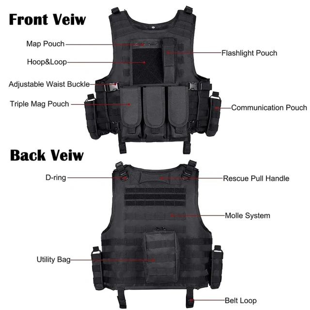 New Style Training Vest High Quality Tactical Vest Outdoors Breathable Adjustable Tactical Vest for HuntingHot selling multifunctional Wear-resistant outdoors Breathable Paintball Vest Training