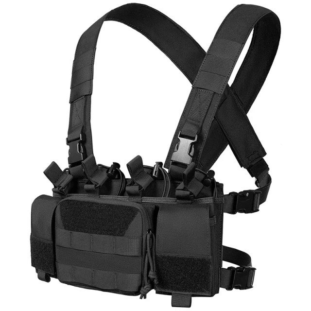 Tactical Gear Chest Rig Heavy Duty Tactical Vest MOLLE Chest Rigs Utility Tactical Chest Rig with Dangler Pouch Factory Direct Sales Utility Tactical Vest Chest Rig Tactical MOLLE Chest Rigs with Pouch Tactical Vest for Hunting