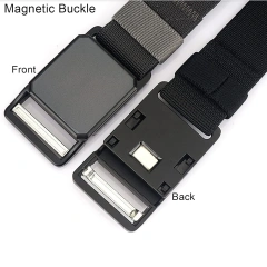 Wear-resistant Tactical Elastic Belts Men Quick Release Magnetic Buckle Stretch Webbing Heavy Duty Work Golf Belt  Training durable Men Riggers Work Belts Nylon Web Quick Release Buckle Hiking Sports Training Duty Tactical Belt