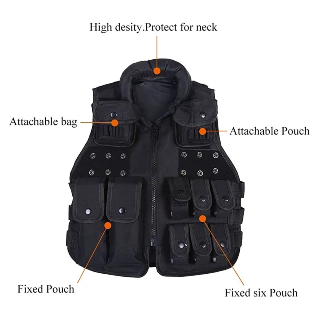 600D Nylon Children Training Vest Outdoor Assault Training Games Vest High Quality Protective Tactical Jacket Vest Hot selling sports equipment security vest Training Quick Release Mag Pouch Vest