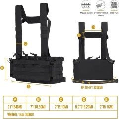 Wholesale Adjustable Training Chest Rig Vest for Outdoors High Quality Tactical Training Vest Breathable Tactical Vest  Training Vest Training Placard Elastic Training Vest stab-proof sports equipment security vest
