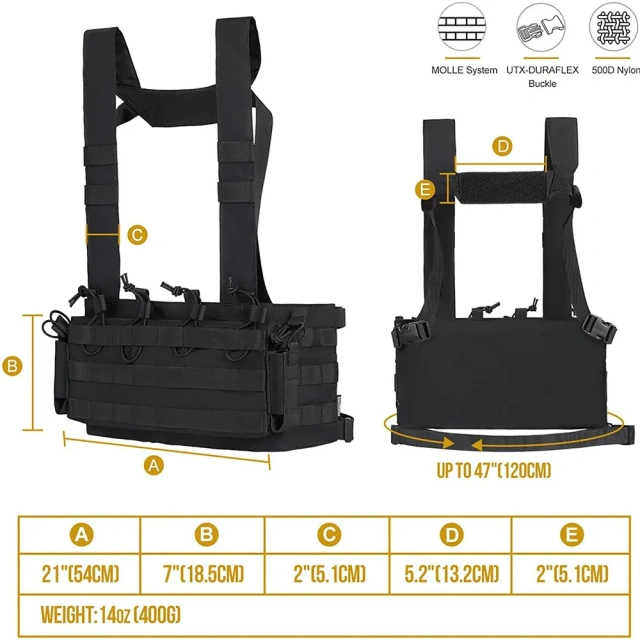 Wholesale Adjustable Training Chest Rig Vest for Outdoors High Quality Tactical Training Vest Breathable Tactical Vest  Training Vest Training Placard Elastic Training Vest stab-proof sports equipment security vest