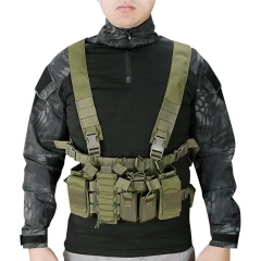 Tactical Gear Chest Rig Vest Bag Tactical Vest Chest Rig with Magazine Pouch Heavy Duty Molle Tactical Vest Custom Tactical Chest Rigs Tactical Chest Hanging Vest with Magazine Pouch Camouflage Molle Chest Rigs
