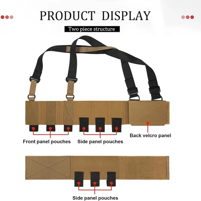 Hot Sale Detachable Adjustable Molle Tactical Chest Rig Vest Lightweight Tactical Chest Rig for Hunting Tactical Vest Custom Tactical Gear Chest Rig Heavy Duty Training Mini Rig Outdoor Tactical Chest Rig Vest for Hunting